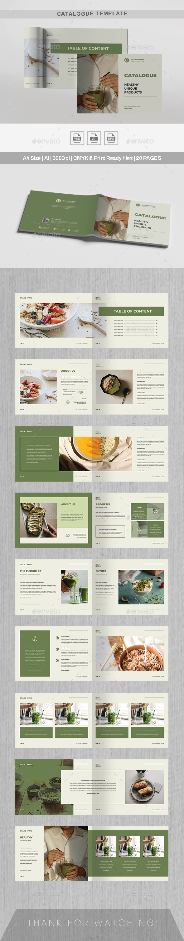 Healthy Food Catalogue, Print Templates GraphicRiver